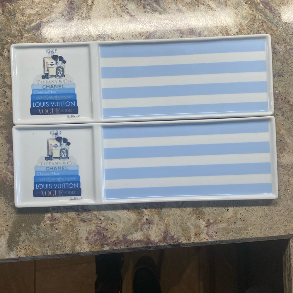 Set of two- Amanda Greenwood Art Perfume Tray